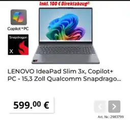 MediaMarkt LENOVO IdeaPad Slim 3x, Copilot+ PC Angebot