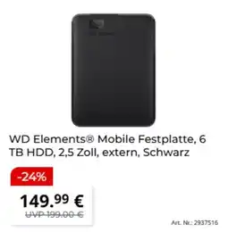 MediaMarkt WD Elements Mobile Festplatte, 6 TB Angebot