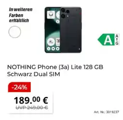 MediaMarkt NOTHING Phone (3a) Lite 128 GB Schwarz Dual SIM Angebot