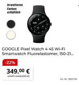 MediaMarkt GOOGLE Pixel Watch 4.45 Wi-Fi Smartwatch Angebot