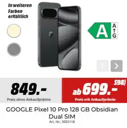 MediaMarkt GOOGLE Pixel 10 Pro 128 GB Obsidian Dual SIM Angebot