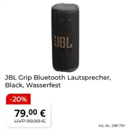 MediaMarkt JBL Grip Bluetooth Lautsprecher, Black, Wasserfest Angebot