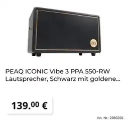 MediaMarkt PEAQ ICONIC Vibe 3 PPA 550-RW Lautsprecher, Schwarz mit goldene... Angebot