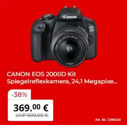 MediaMarkt CANON EOS 2000D Kit Spiegelreflexkamera, 24,1 Megapixe... Angebot