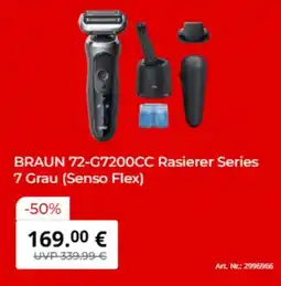 MediaMarkt BRAUN 72-G7200CC Rasierer Series 7 Grau (Senso Flex) Angebot