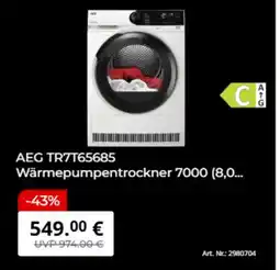 MediaMarkt AEG TR7T65685 Wärmepumpentrockner 7000 (8,0... Angebot