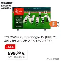 MediaMarkt TCL 75P7K QLED Google TV Angebot