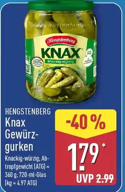 Aldi Nord HENGSTENBERG Knax Gewürzgurken Angebot