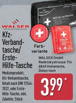 Aldi Nord WALSER Kfz Verbandtasche/ Erste Hilfe-Tasche Angebot