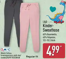 Aldi Nord L&D Kinder Sweathose Angebot