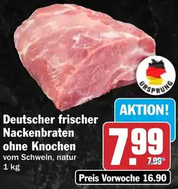 HIT Deutscher frischer Nackenbraten ohne Knochen Angebot