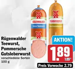 HIT Rügenwalder Teewurst, Pommersche Gutsleberwurst Angebot