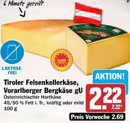 HIT Tiroler Felsenkellerkäse, Vorarlberger Bergkäse gU Angebot