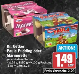 HIT Dr. Oetker Paula Pudding oder Marmorette Angebot