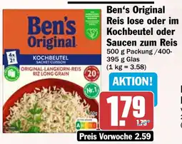 HIT Ben's Original Reis lose oder im Kochbeutel oder Saucen zum Reis Angebot