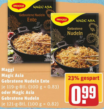 REWE Maggi Magic Asia Gebratene Nudeln Ente oder Magic Asia Gebratene Nudeln Angebot