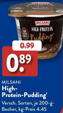 Aldi Süd MILSANI High Protein-Pudding Angebot