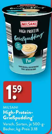 Aldi Süd MILSANI High-Protein Grießpudding Angebot