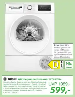 EP BOSCH Wärmepumpentrockner WTH85V94 Angebot