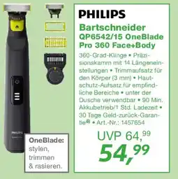 EP PHILIPS Bartschneider QP6542/15 OneBlade Pro 360 Face+Body Angebot