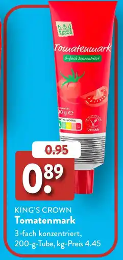 Aldi Süd KING'S CROWN Tomatenmark Angebot