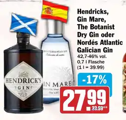 HIT Hendricks, Gin Mare, The Botanist Dry Gin oder Nordés Atlantic Galician Gin Angebot