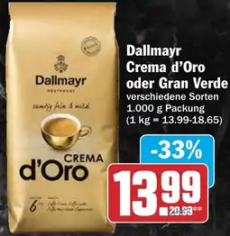 HIT Dallmayr Crema d'Oro oder Gran Verde Angebot