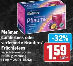HIT Meẞmer Ländertees oder verfeinerte Kräuter-/ Früchtetees Angebot