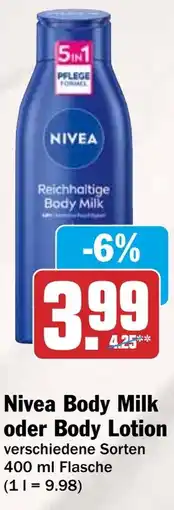 HIT Nivea Body Milk oder Body Lotion Angebot
