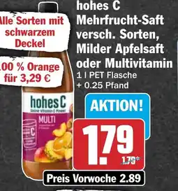 HIT hohes C Mehrfrucht-Saft Milder Apfelsaft oder Multivitamin Angebot