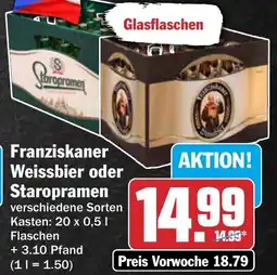 HIT Franziskaner Weissbier oder Staropramen Angebot
