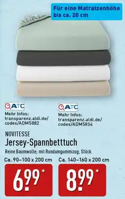 Aldi Nord NOVITESSE Jersey-Spannbetttuch Angebot