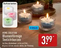 Aldi Nord HOME CREATION Blumenförmige Teelichtkerzen Angebot