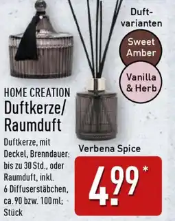 Aldi Nord HOME CREATION Duftkerze/ Raumduft Angebot