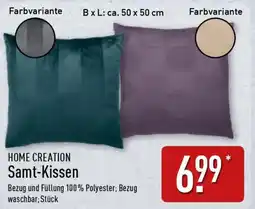 Aldi Nord HOME CREATION Samt-Kissen Angebot