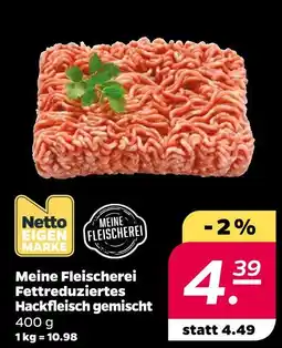 NETTO Netto eigenmarke meine fleischerei fettreduziertes hackfleisch gemischt Angebot