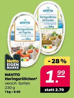 NETTO Navito heringsröllchen mit paprika Angebot