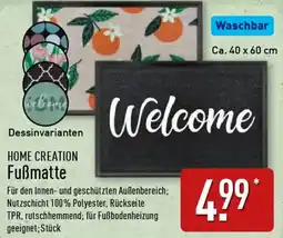 Aldi Nord HOME CREATION Fußmatte Angebot