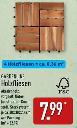 Aldi Nord GARDENLINE Holzfliesen Angebot