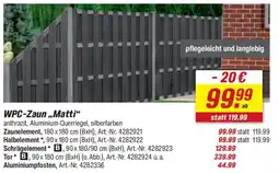 toom Baumarkt WPC-Zaun,,Matti" Zaunelement Angebot