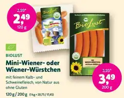 Biomarkt BIOLUST Mini-Wiener- oder Wiener-Würstchen Angebot
