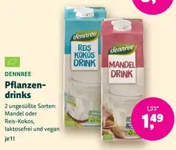 Biomarkt DENNREE Pflanzendrinks Angebot