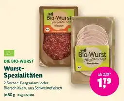 Biomarkt DIE BIO-WURST Wurst- Spezialitäten Angebot