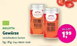 Biomarkt BIOLOTTA Gewürze Angebot