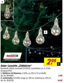 toom Baumarkt Solar-Leuchte ,,Glühbirne" Angebot