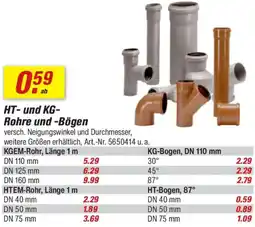 toom Baumarkt HT- und KG Rohre und Bögen Angebot