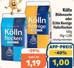 Aktiv Irma Kölln Blütenzarte oder Echte Kernige Haferflocken Angebot