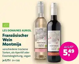 Biomarkt LES DOMAINES AURIOL Französischer Wein Montmija Angebot