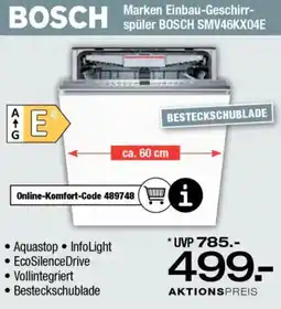Ostermann Marken Einbau-Geschirr- Spüler BOSCH SMV46KX04E Angebot