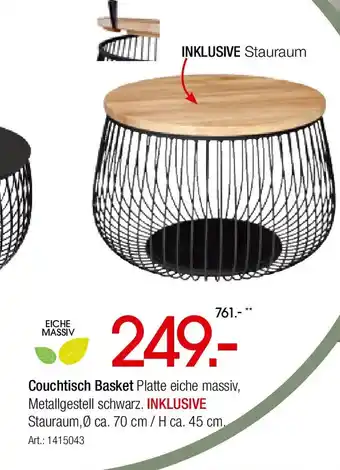Zurbrüggen Novel Couchtisch Basket Angebot
